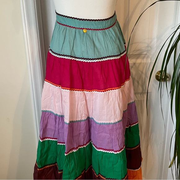 ANTIK BATIK Dress NWT Perrine tiered cutout cotton halterneck Multicolor Size 6 - Picture 14 of 16